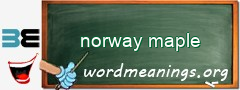 WordMeaning blackboard for norway maple